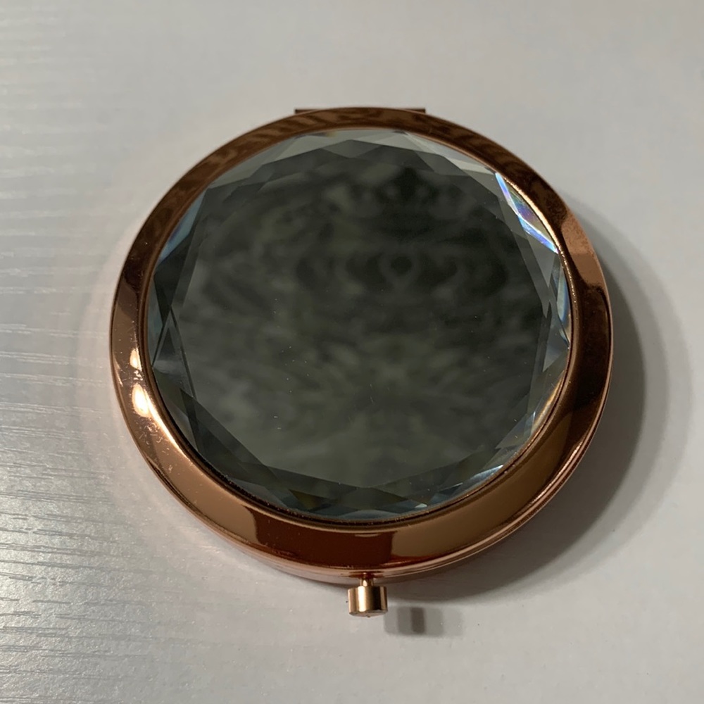 Rose Gold Compact Mirror & Medication/Pill Holder